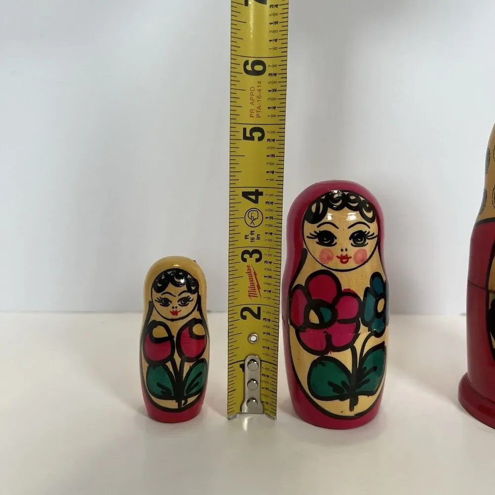 Russian Semenov Nesting dolls Matryoshka set 3 pcs Hand painted in Russia 5-5/8”